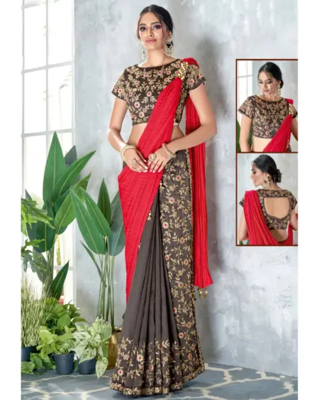 Raw silk ready to wear saree