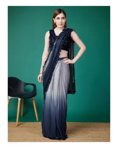 Ombre sequin ready to wear saree