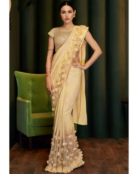 Taffeta silk ready to wear saree