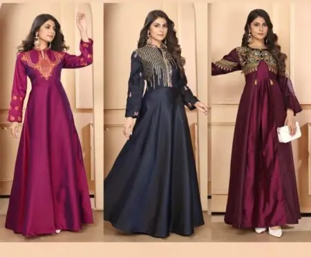 Party Wear Gowns With Heavy Embroidery