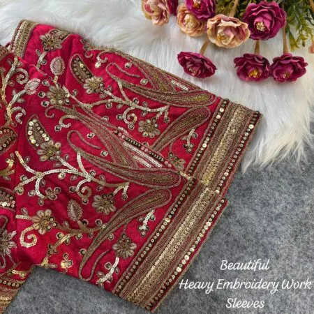 Beautiful Heavy Long Stitch Apple-Cut Codding Work Bridal Blouse