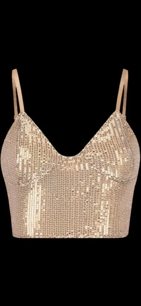 Light gold sequins tank top