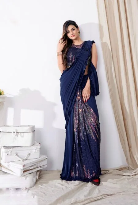 Sequins ready to wear saree