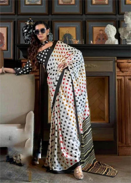 Patola Print Satin Crepe Saree