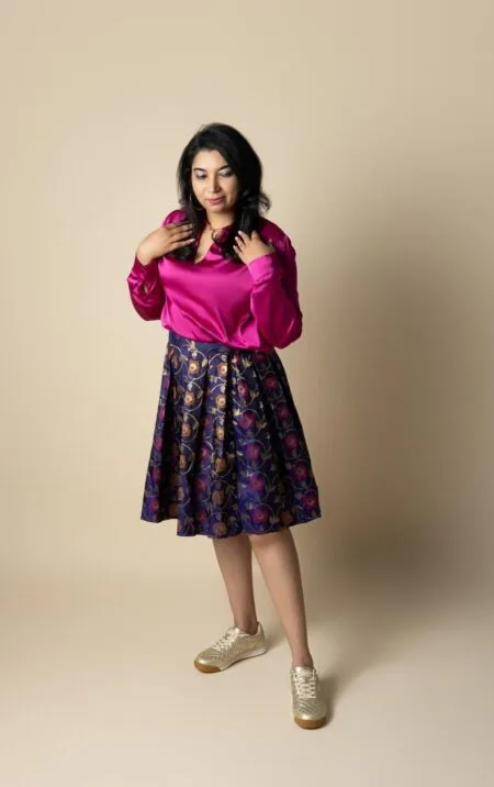 Banarasi silk skirt and satin top