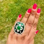 Emerald Green Statement Ring – Traditional Handcrafted Designer Ring for Women