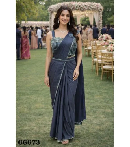 Armani satin ready to wear saree